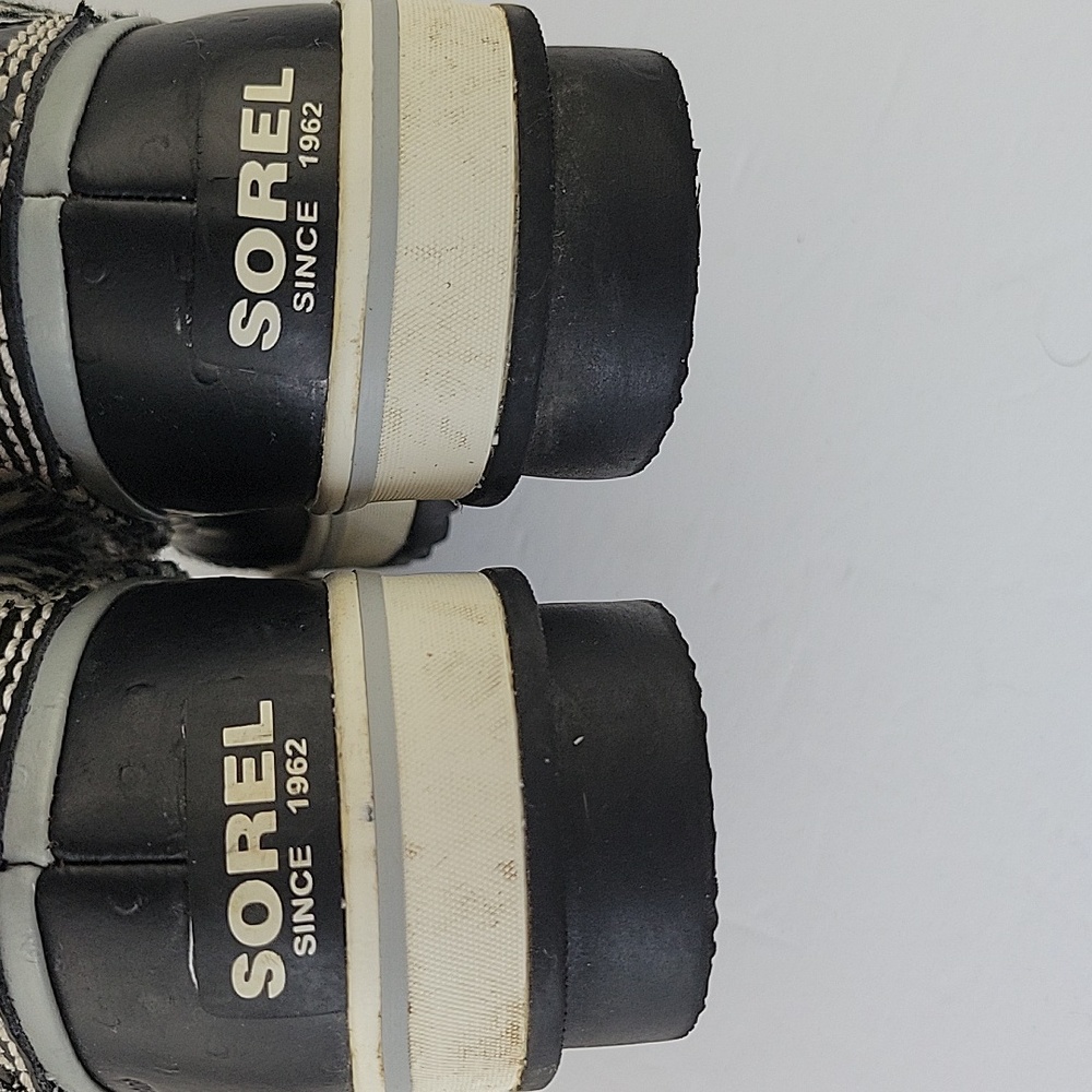 Sorel Tivoli Houndstooth Waterproof Duck Boots Black & Cream Size 7 - Picture 12 of 12